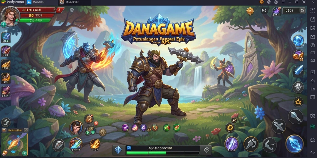 Screenshot gameplay <strong>DANAGAME</strong> menampilkan aksi pertarungan mendebarkan dalam dunia fantasi.