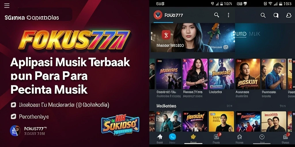 Screenshot gameplay FOKUS777 menampilkan antarmuka aplikasi musik yang menarik.
