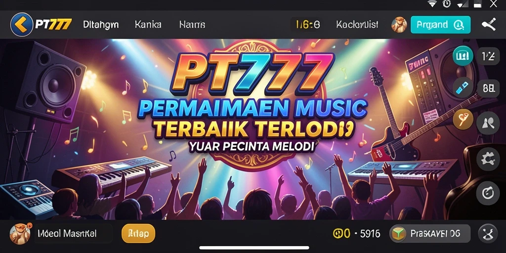 Screenshot gameplay PT777 menampilkan antarmuka intuitif dan latihan musik.
