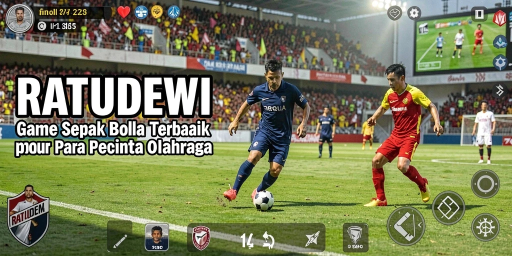 Tampilan menarik dari gameplay <strong>RATUDEWI</strong> yang menampilkan aksi sepak bola.