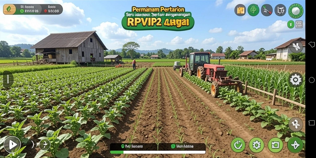 Tampilan gameplay RPVIP2 yang menampilkan aksi bercocok tanam yang seru.