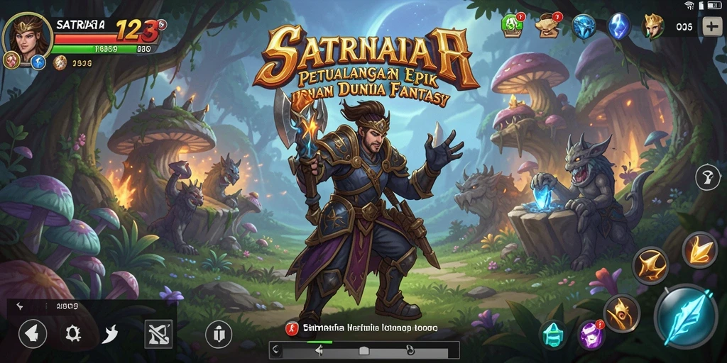 Screenshot SATRIA123 menampilkan pertempuran seru dengan grafis menakjubkan.