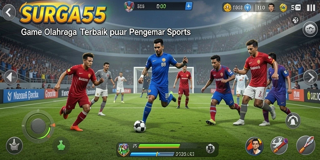 Screenshot gameplay SURGA55 menampilkan aksi olahraga yang seru.