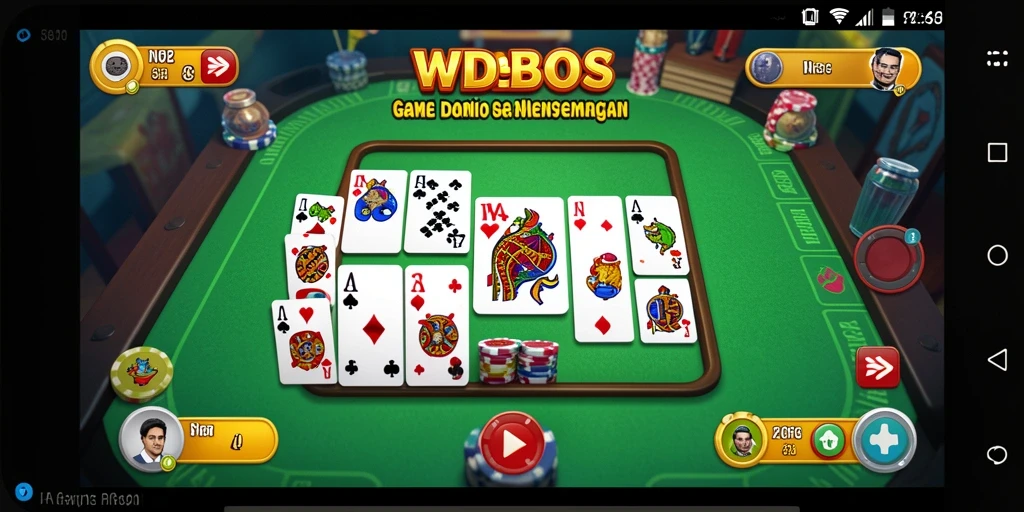 Tangkapan layar utama WDBOS yang menunjukkan gameplay seru Domino.